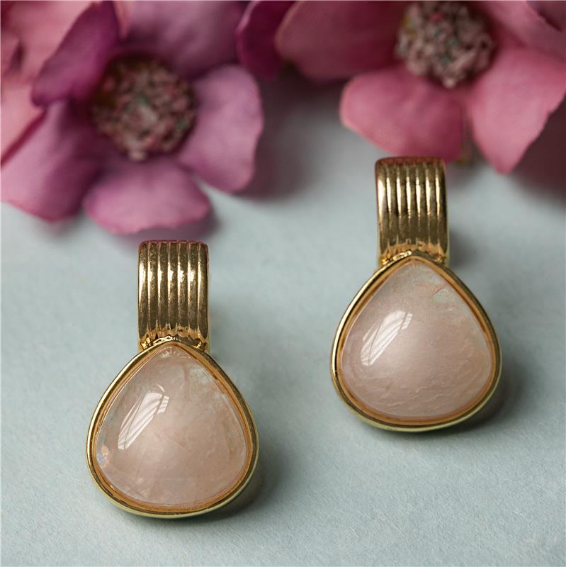 Brinco Possebon Folheado a Ouro - Pedra Natural