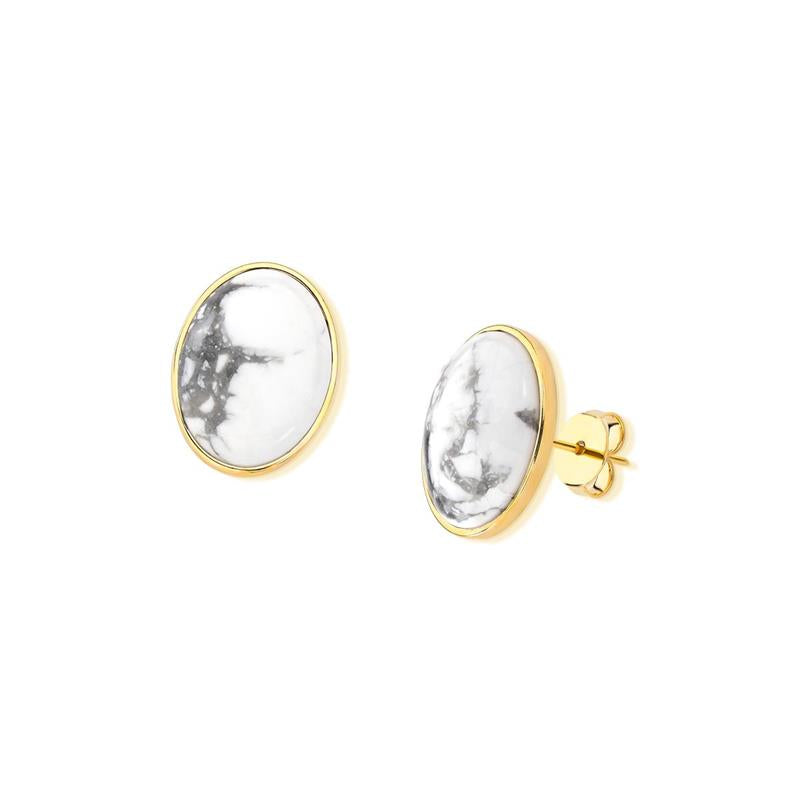 Brinco Brilhato Pedras Naturais Brasileiras — Folheado a Ouro