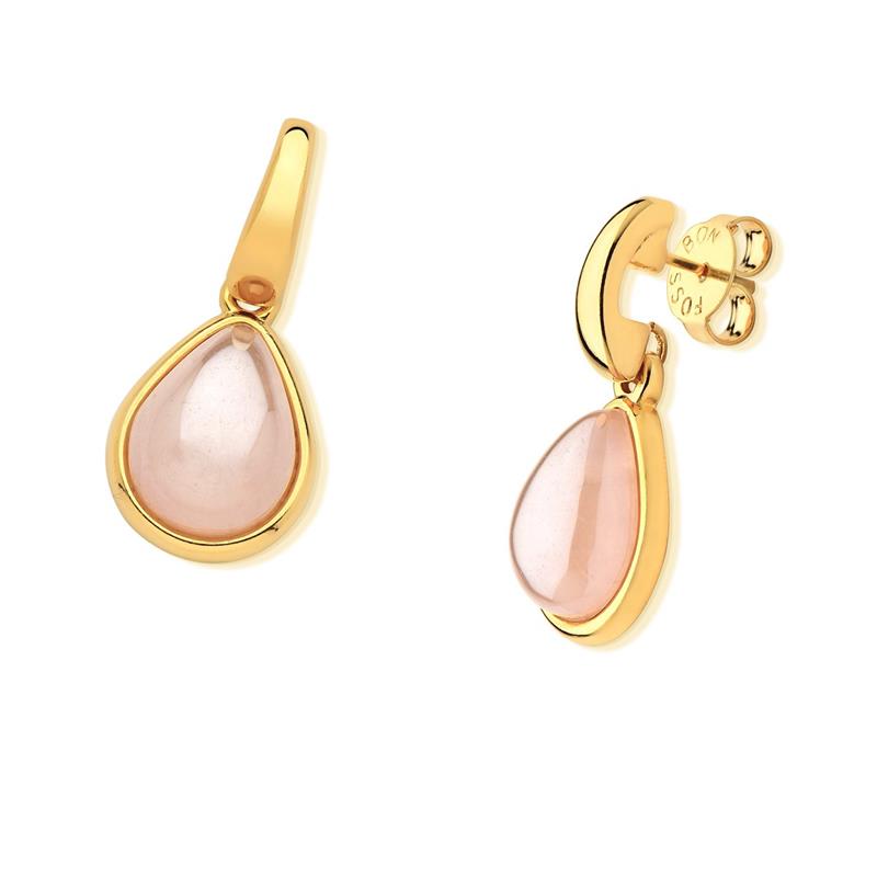 Brinco Possebon Folheado a Ouro - Pedra Natural