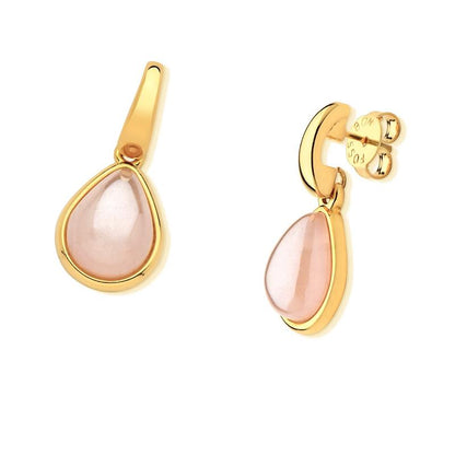 Brinco Possebon Folheado a Ouro - Pedra Natural