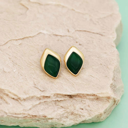 Brinco Possebon Folheado a Ouro - Pedra Natural