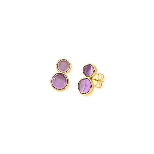Brinco Brilhato Ametista Folheado a Ouro