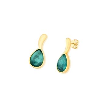 Conjunto Brilhato Pedras Naturais Brasileiras — Folheado a Ouro