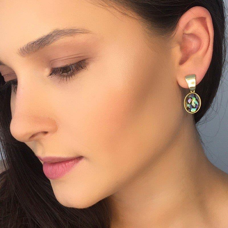 Brinco Brilhato folheado a ouro — Coleção Conchas