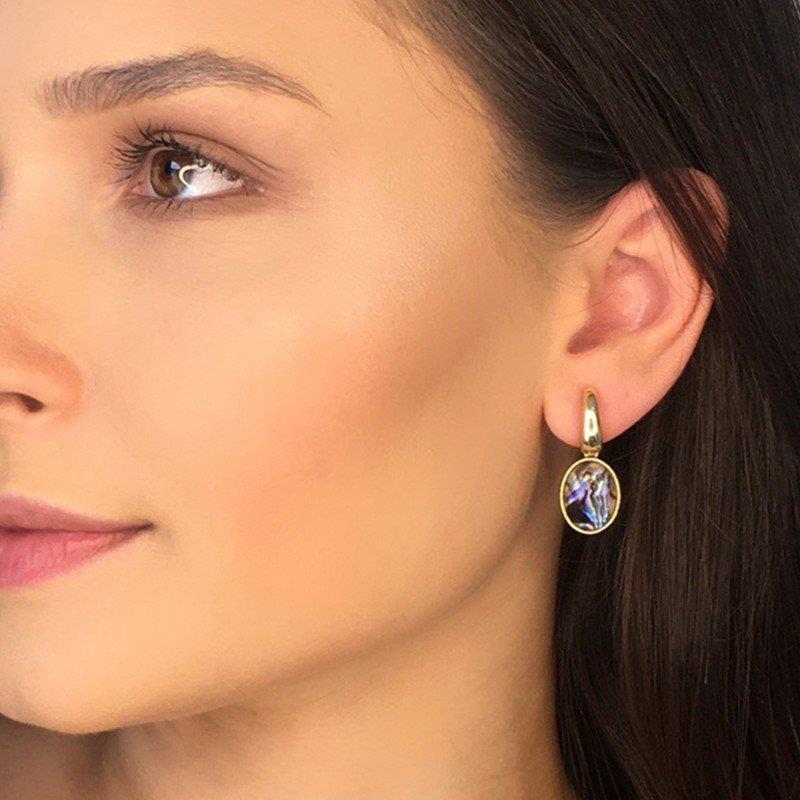 Brinco Brilhato folheado a ouro — Coleção Conchas