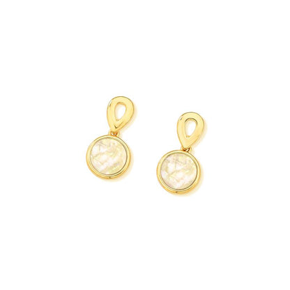 Brinco folheado a ouro com Opala do Mar - Nautilus — Coleção Conchas