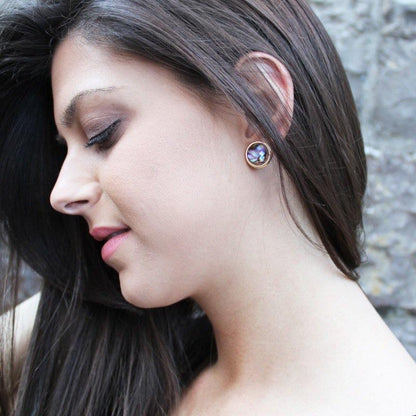 Brinco Possebon Folheado a Ouro - Pedra Natural