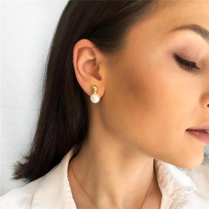 Brinco Possebon Folheado a Ouro - Pedra Natural