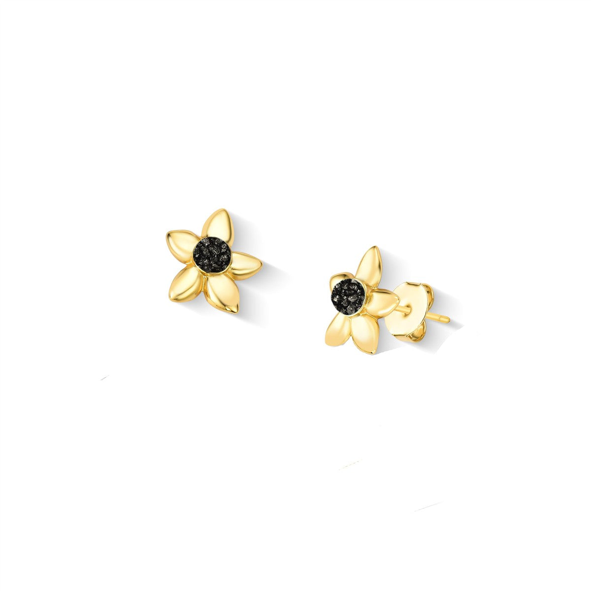 Brinco Brilhato Florir folheado a ouro com pirita