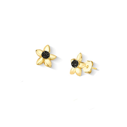 Brinco Brilhato Florir folheado a ouro com pirita
