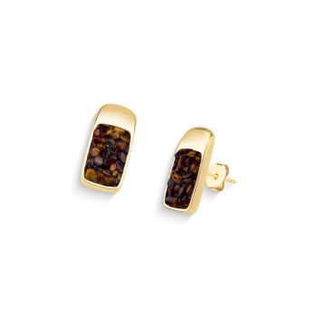 Conjunto Brilhato Pedras Naturais Brasileiras — Folheado a Ouro