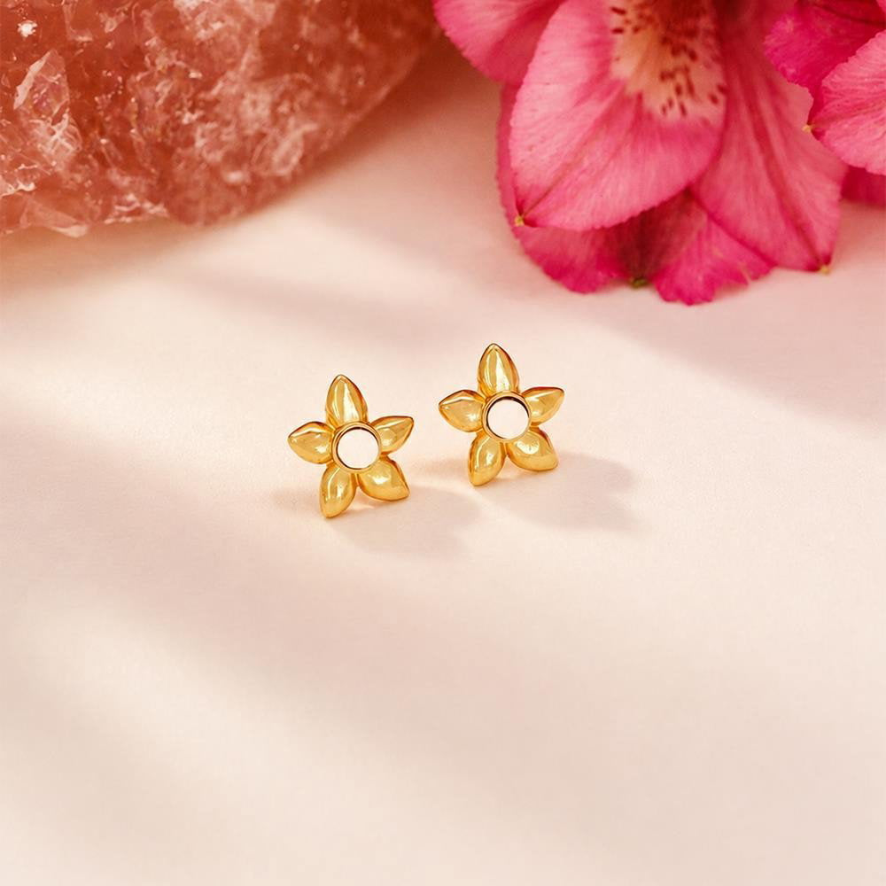 Brinco Florir folheado a ouro coleção premium