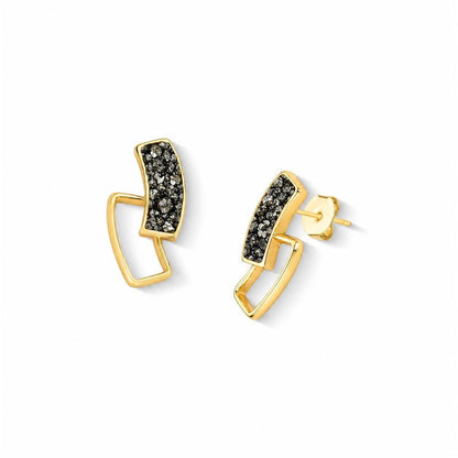 Brinco Brilhato Folheado a Ouro Pedras Naturais Coleção Serena - variação de pedra