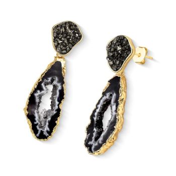Conjunto Brilhato Pedras Naturais Brasileiras — Folheado a Ouro