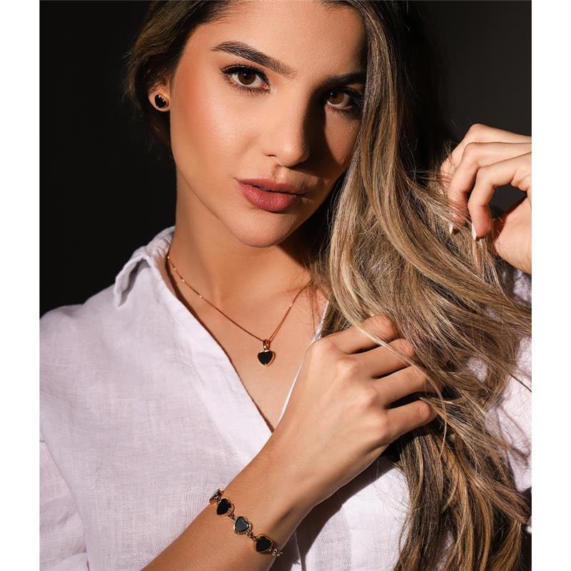 Brinco Brilhato Pedras Naturais Brasileiras — Folheado a Ouro