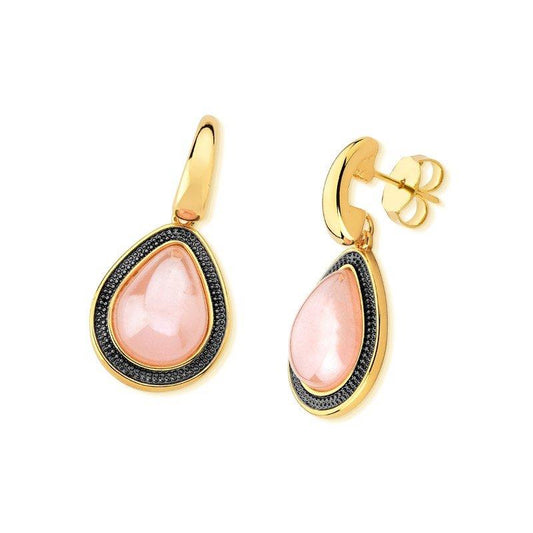 BRINCO FOLHEADO A OURO E RÓDIO NEGRO COM EFEITO PEROLADO