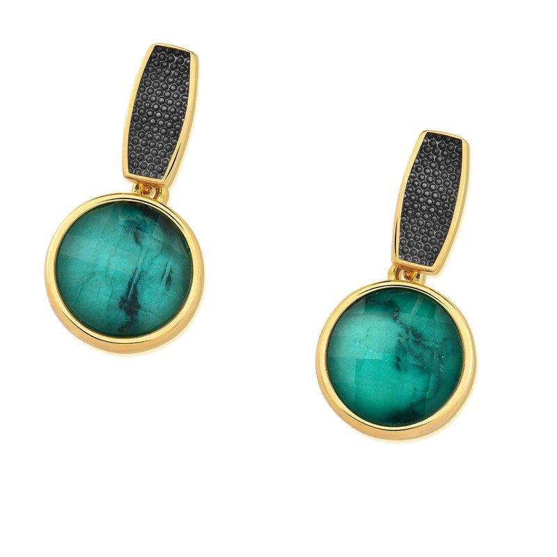 BRINCO FOLHEADO A OURO E RÓDIO NEGRO