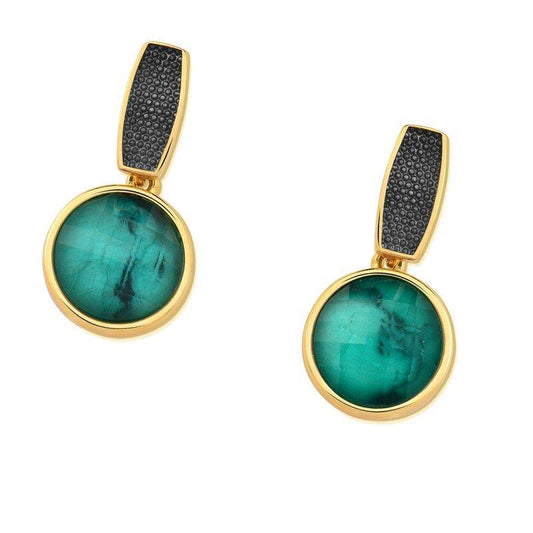 BRINCO FOLHEADO A OURO E RÓDIO NEGRO