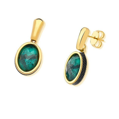 BRINCO FOLHEADO A OURO E RÓDIO NEGRO