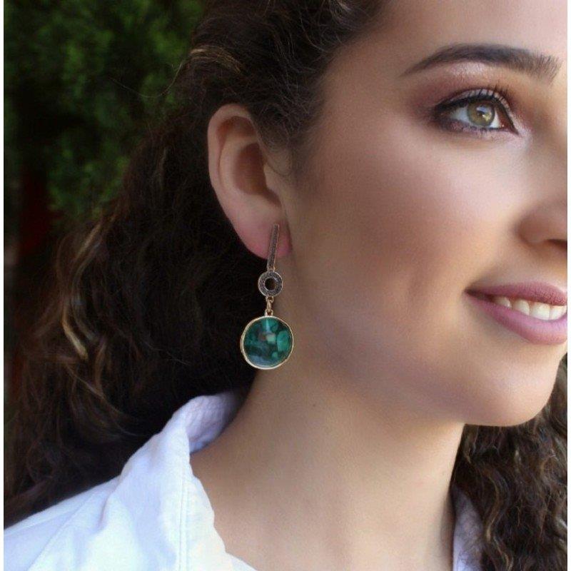 BRINCO FOLHEADO A OURO E RÓDIO NEGRO