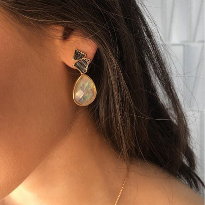 BRINCO FOLHEADO A OURO E RÓDIO NEGRO