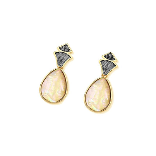 BRINCO FOLHEADO A OURO E RÓDIO NEGRO