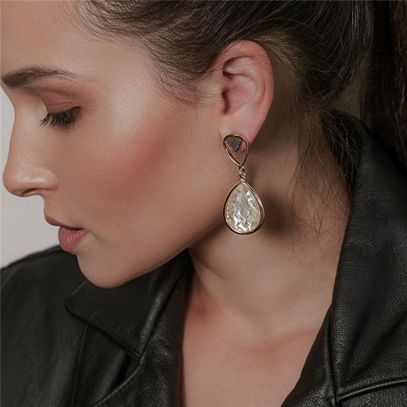 BRINCO FOLHEADO A OURO E RÓDIO NEGRO