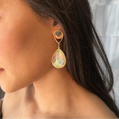 BRINCO FOLHEADO A OURO E RÓDIO NEGRO