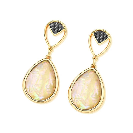 BRINCO FOLHEADO A OURO E RÓDIO NEGRO