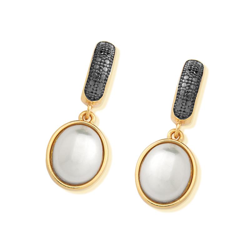 BRINCO FOLHEADO A OURO E RÓDIO NEGRO