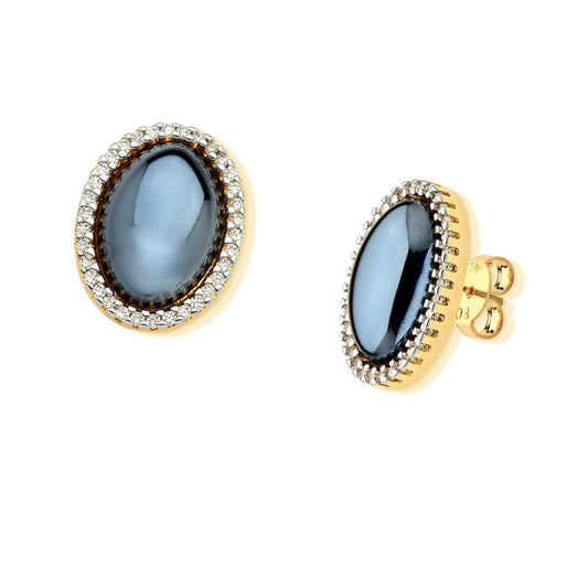 BRINCO FOLHEADO A OURO E RÓDIO BRANCO COM EFEITO PEROLADO