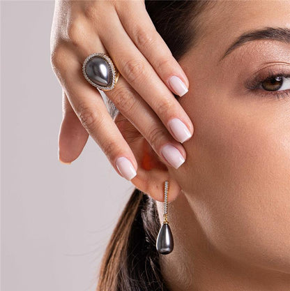 BRINCO FOLHEADO A OURO E RÓDIO BRANCO