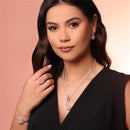 CONJUNTO FOLHEADO A PRATA COM EFEITO PEROLADO