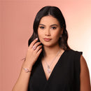 CONJUNTO FOLHEADO A PRATA COM EFEITO PEROLADO