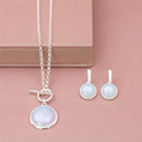 CONJUNTO FOLHEADO A PRATA COM EFEITO PEROLADO