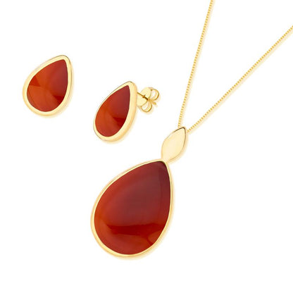 Conjunto Brilhato Pedras Naturais Brasileiras — Folheado a Ouro
