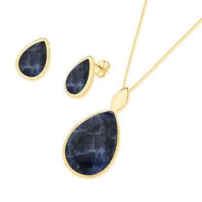 Conjunto Brilhato Pedras Naturais Brasileiras — Folheado a Ouro