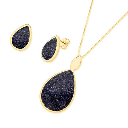 Conjunto Brilhato Pedras Naturais Brasileiras — Folheado a Ouro
