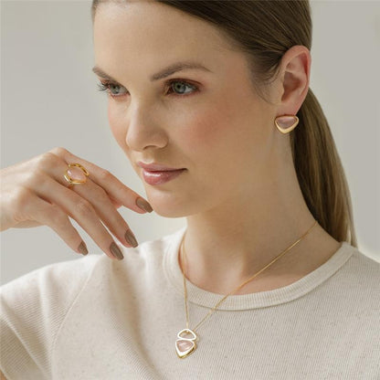 Conjunto Brilhato Pedras Naturais Brasileiras — Folheado a Ouro