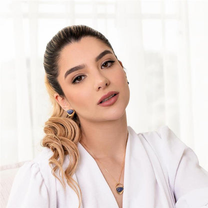 Conjunto Brilhato Pedras Naturais Brasileiras — Folheado a Ouro