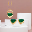 CONJUNTO FOLHEADO A OURO