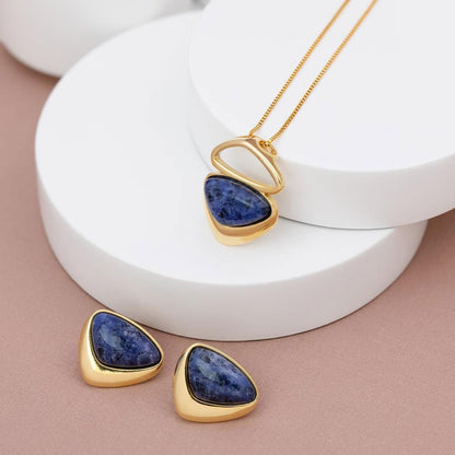 Conjunto Brilhato Pedras Naturais Brasileiras — Folheado a Ouro