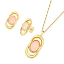 CONJUNTO FOLHEADO A OURO