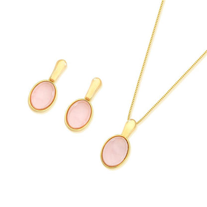 Conjunto Brilhato Pedras Naturais Brasileiras — Folheado a Ouro