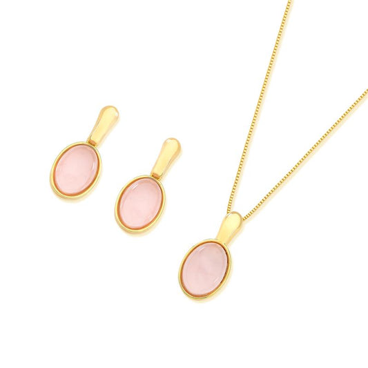 Conjunto Brilhato Pedras Naturais Brasileiras — Folheado a Ouro