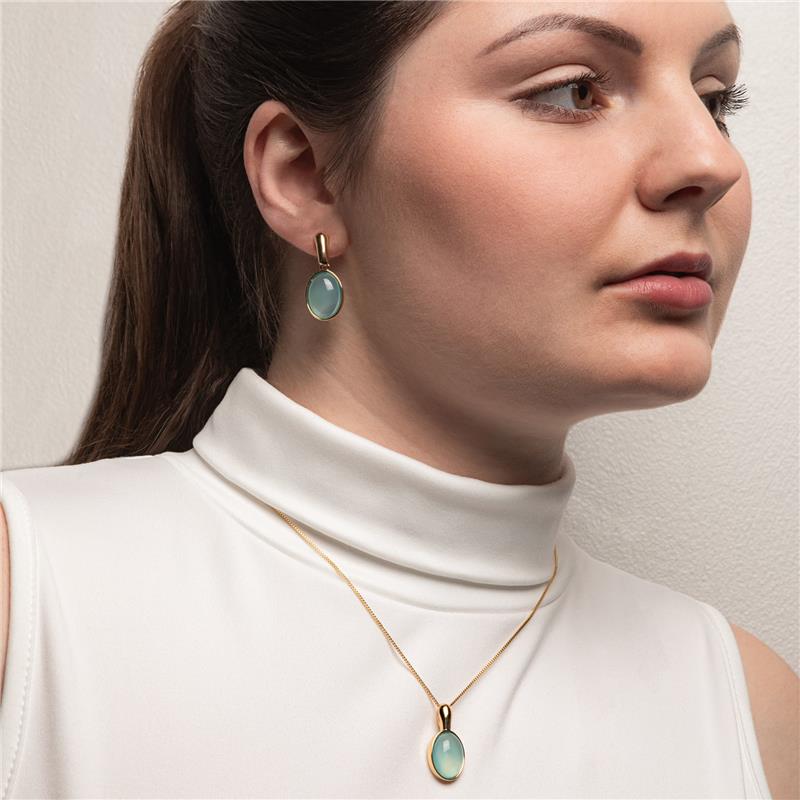 Conjunto Brilhato Pedras Naturais Brasileiras — Folheado a Ouro