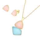 CONJUNTO FOLHEADO A OURO