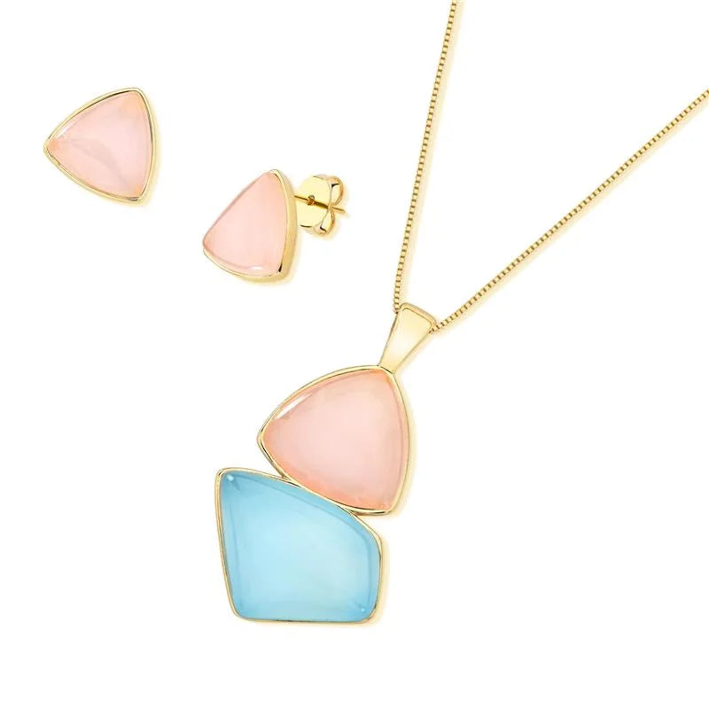 CONJUNTO FOLHEADO A OURO