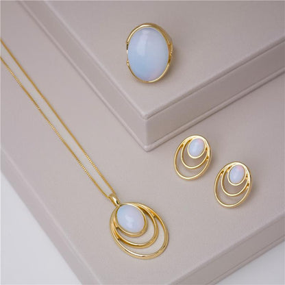 Conjunto Brilhato Pedras Naturais Brasileiras — Folheado a Ouro