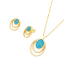 CONJUNTO FOLHEADO A OURO